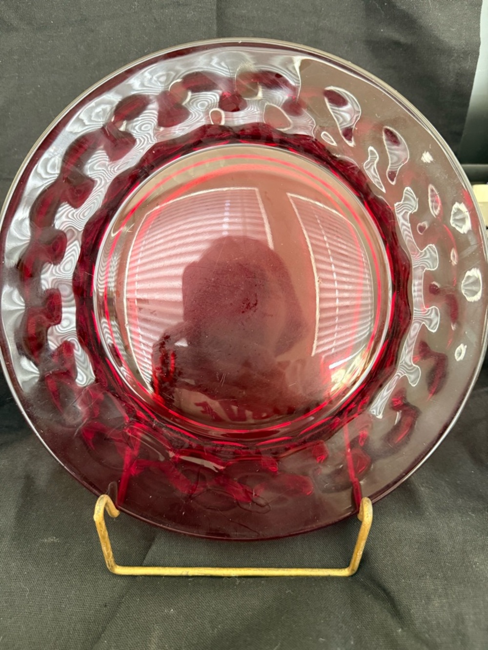 Deep Ruby Red Decorative Glass Charger Plate - Home Art